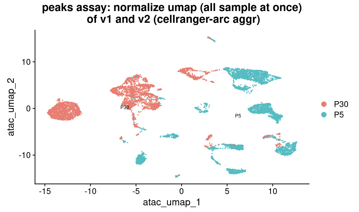 Observe batch effect in peaks assay?