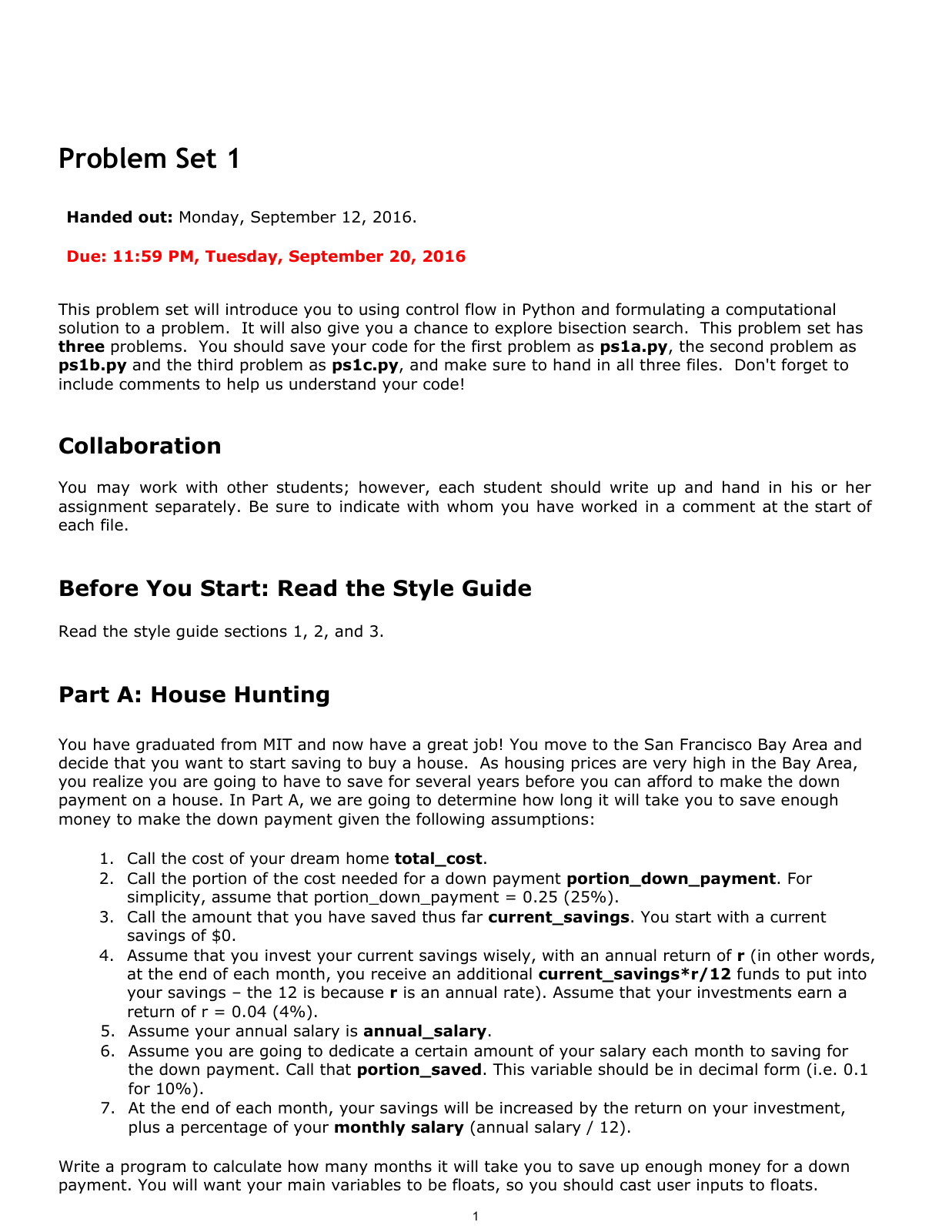 Description of this assignment: — page 1