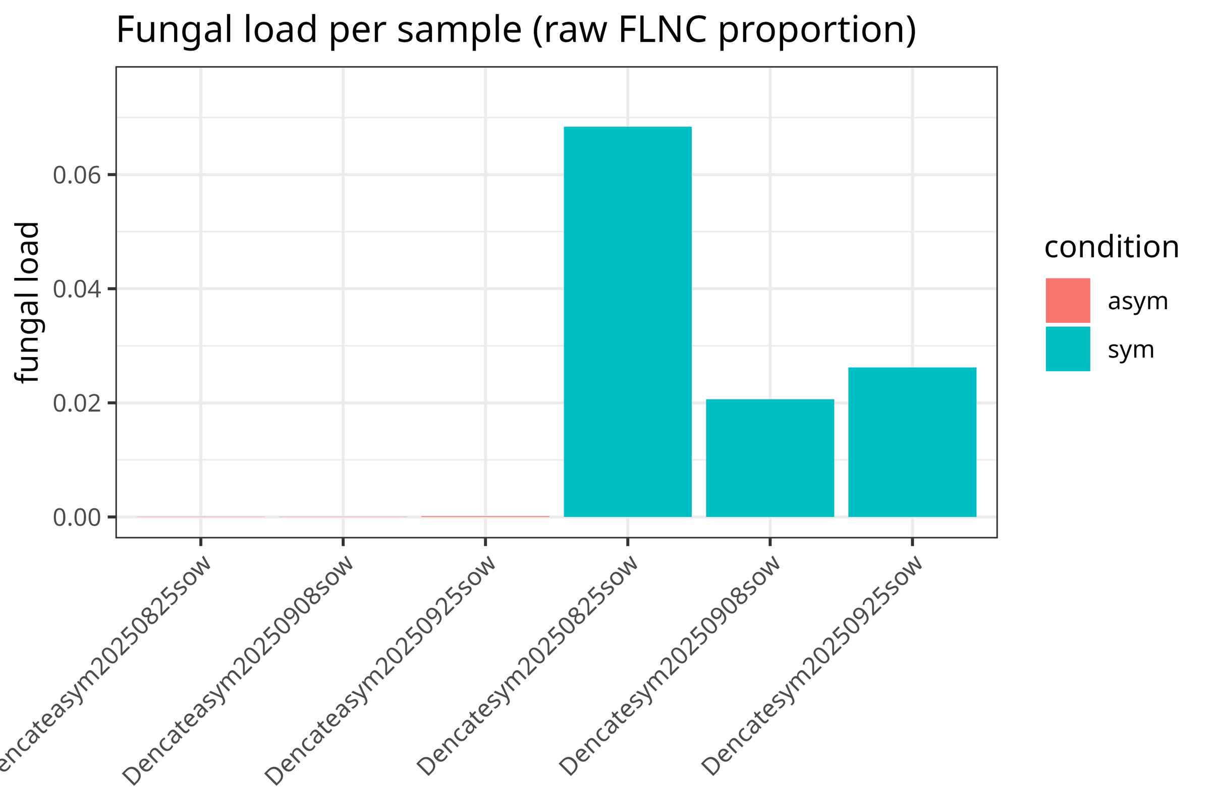 Fungal load across samples